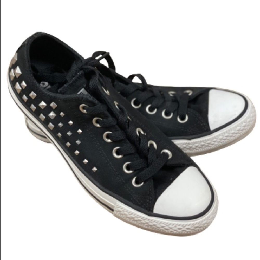 CONVERSE ALL STAR BLACK W/ SILVER STUDS SZ 7